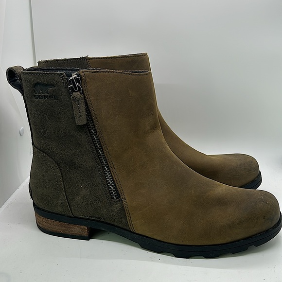 Sorel Dark Brown Leather/Suede Chukka Boots Booties Shoes **Size 11** 🌸🌸 - Picture 3 of 8